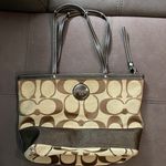 Coach  Brown & Tan Signature Canvas Shoulder Bag Photo 0