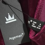 Rose Red Velvet Halter Mermaid Dress Photo 5