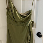 Saints + Secrets Olive green silk cocktail dress Photo 0