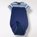 Vilagallo Vediana Blue Striped Jacquard‎ Mini Dress Size 8 Boho Embroidered Photo 4