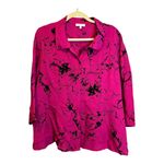 Habitat  Blouse Women's Size XL Abstract Artsy office Pink Black Photo 1