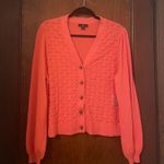 Jason Wu  Coral Pointelle Sweater Cardigan Photo 2