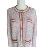 J.Crew  - Marled Sweater Lady Jacket Pink Multi Knit Cardigan Sz L Photo 3