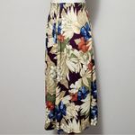 Alfred Dunner Vintage olive purple floral gauze pull-on midi skirt size 10 Photo 2