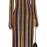 Ulla Johnson  Albie Knit Long Sleeve Dress in Zoisite Small New Womens Maxi Gown Photo 0