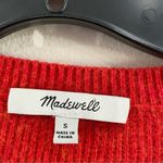 Madewell  | Red Wool Blend Asherton Waffle Knit Henley v-neck sweater Size S Photo 3