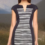Connected Apparel Chic Women's Texture Striped Sheath Dress Sz 12 Sweet Photo 0