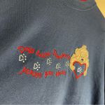 M&C Sportswear Women Large Athletic Sweatshirt Dogs Leave Pawprints Long Sleeve Blue Photo 4