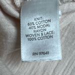 J.Jill Women’s Lace Sleeve Top Soft Knit Cotton Modal Blush Boho Relaxed Fit Lrg Pink Size L Photo 4