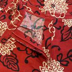 Harold’s Linen Maxi Skirt w Pockets Floral Red White Black Sz 6 Photo 8