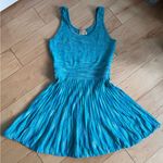 Torn By Ronny Kobo  Knit Fit & Flare Dress S Spacedye Print Sleeveless Aq… Photo 1
