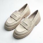 No Boundaries  Cream Lug Sole Slip On Penny Loafers, Size 6 Photo 8