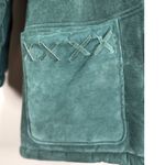 Vintage SYNERGY Womens Hunter Green suede Leather Hooded Winter Coat Jacket Size M Photo 1