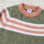 FRNCH Paris Green & Orange Stripe Wool Sweater Photo 3