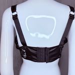 Body rage black faux leather corset tie front bra style shirt top size large Photo 3