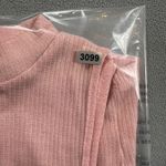 Ambiance Crop Top Shirt Small Pink Womens Ribbed Mock Neck Zip Back Sleeveless Photo 6