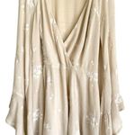 Free People  Jasmine Embroidere Floral Mini Dress Women’s Sz S Cream Bell Sleeve Photo 0