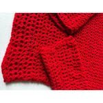 American Vintage Vintage Grandma made crochet red sexy off shoulder sweater size medium Photo 1