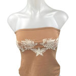 Miaou Women's Brown Tan Sleeveless Strapless Bandeau Crop Tube Tank Top Size XS Photo 0