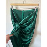 Micas  Green Satin High Slit Maxi Skirt XL NWT Photo 2