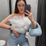 ZARA tulle ruffled bodysuit sleeveless top Photo 0