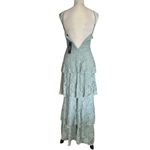 Lulus  Mint Green Lace Tiered Maxi Dress With Spaghetti Straps Side Slit SZ S NWT Photo 1
