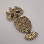 Sarah Coventry Gold Tone Owl Bird Articulated Pendant Charm Black Eyes Photo 11