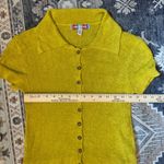 Urban Outfitters Adeline V Neck Collared Cardigan Yellow Women’s Size Small Photo 7