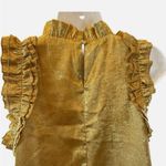 TCEC Metallic Gold  Mini Cocktail Dress With Ruffles Women's Size Large Photo 4