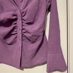 ASOS  DESIGN crinkle textured ruched front shirt purple size 12 Photo 1