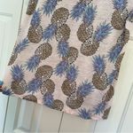 Lucky Brand  Linen Pineapple Print Blouse Top Sz 1X Short Sleeves Scoop Neck Photo 8