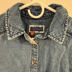 Anthropologie  Pilcro Ruffle Button Down Denim Blouse Sz Small EUC Photo 6