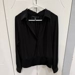 White House | Black Market Black Long Sleeve Blouse Photo 0