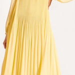 ZARA NEW  pleated flowy yellow maxi midi dress L Photo 0