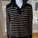 Ralph Lauren Lauren Black Gold Striped Mockneck Cotton Sweater Metallic Medium Photo 0