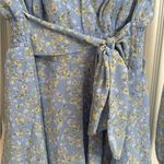 Japna  Light Blue and Yellow Floral Mini Dress Size M Photo 3
