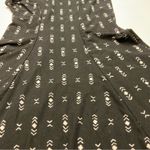 Mudd  Juniors Suede Fit & Flare Dress Stretch Black White Geometric Keyhole Sz XS Photo 2