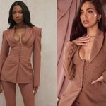 House Of CB  'Makani'‎ Mocha Hourglass Corset Blazer Size L Photo 1