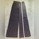 SO  Wide Leg High Rise Black Button Fly Jeans Juniors Size 9 Stretch 90s NWT Photo 2