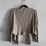 Socialite Button Up Lightweight Sweater S Tan Photo 4