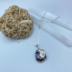 Crescent Moon Super Amethyst 23 Solid Sterling Silver Pendant Necklace Photo 0