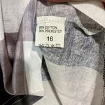 Suvimuga Women’s Long Sleeve V Neck Plaid Print Tee Shirt Grey & White NWT Photo 5