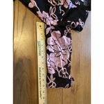 Alex Evenings Size Small Dressy Black Pink Floral Wrap Look Jacket Top Formal Photo 4