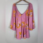 Free People Francesca amino Dress Tunic Floral Dawn Rose Combo Large L/S $148 Photo 4