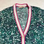 Ann Taylor Loft V-Neck Ramie Blend Paisley Print Button Up Cardigan Size Small Photo 2