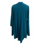 Soft Surroundings Cape-Overlay Soft V-Neck Long Sleeve Tunic Top Teal size Large Photo 4