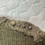 Zara Womens Olive Green Tweed Moto Jacket Epaulets M Military Grunge Biker Urban Size M Photo 7