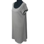 Eileen Fisher ‎ Shirt Dress Grey Cap Sleeve Organic Cotton Size Large Photo 2
