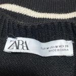 ZARA Women's Black Striped Knit Long Sleeve Crew Neck Sweatshirt Sweater Top M Photo 2
