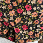 Karin Stevens Vintage Karin Steven’s Black Floral Print Dress 6 Petite Photo 5